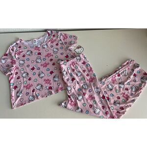 Sanrio Hello Kitty Pink Pajamas Sleepwear Pj Set Women’s Sz  XL Soft Ribbed NEW
